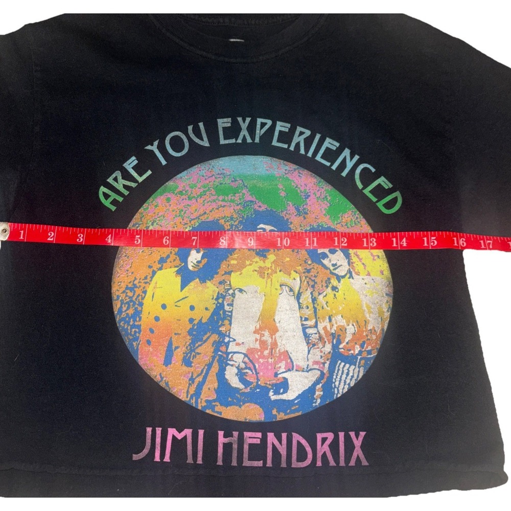Jimi Hendrix Oversized Crop Top Band Tee Sz Small Groovy Concert Festival Black - Picture 7 of 8